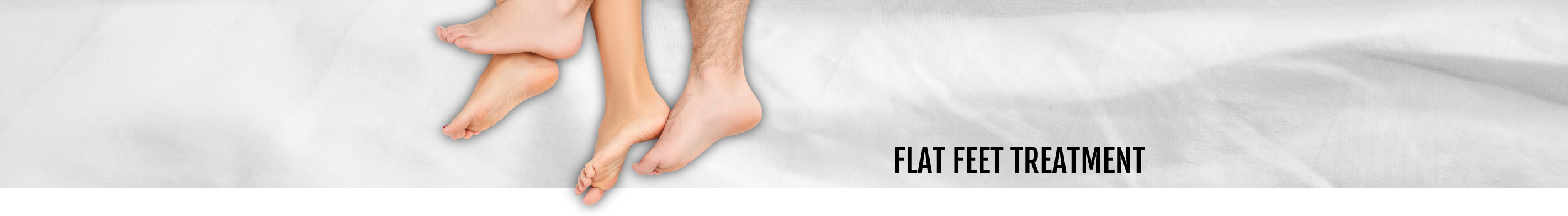 Flat feet treatment header for the Walk IN Foot Clinic in central London